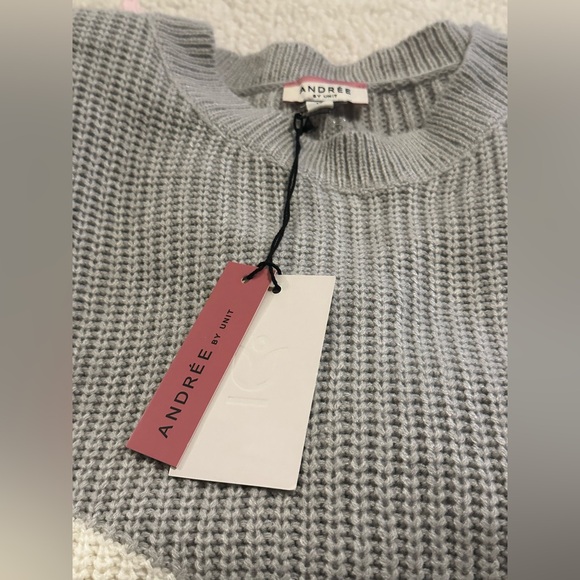 Andree by Unit Women’s Long Sleeve Sweater Pink/Gray/White Crew Neck Size 1X NWT - Picture 11 of 11